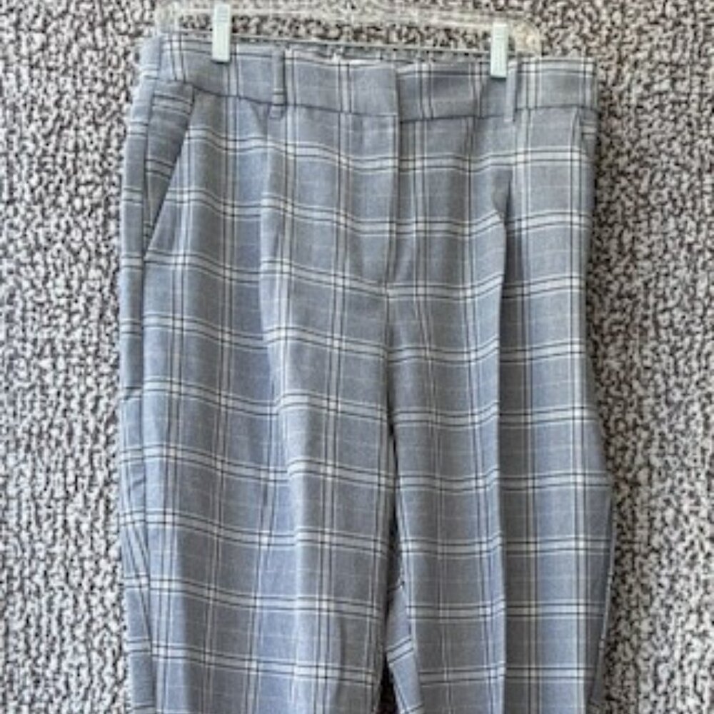 TAKARA Grey Plaid Dress Pants